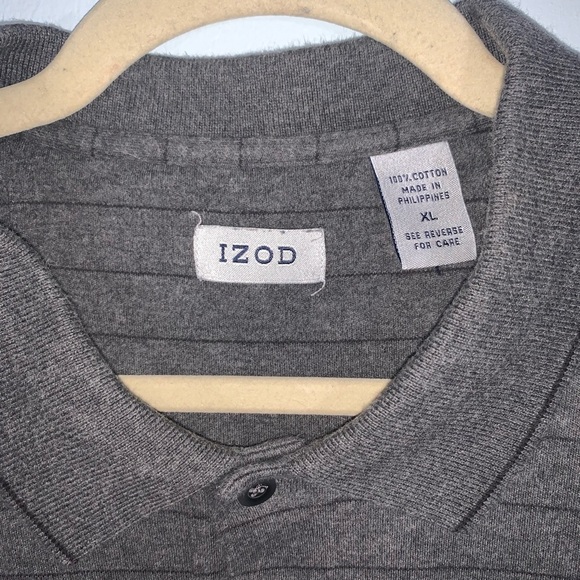 Men's XL Long Sleeve Striped Polo by IZOD - Picture 2 of 5